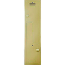 BRADLEY CORP LK151872ZHV-202 Bradley® 2-Tier 2 Door Lenox Plastic Locker, 15"W x 18"D x 72"H, Beige, Assembled image.