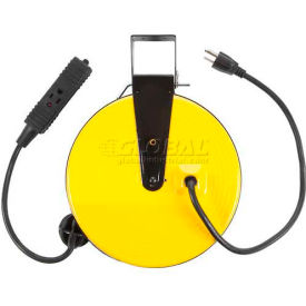 Bayco Products SL-800 Bayco® Triple Tap Extension Cord SL-800, Retractable Reel, 30L Cord, 16/3 GA, Yellow image.