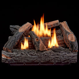 24" Vent Free Dual Fuel Gas Log Set with T-Stat Control, 32000 BTU, Brown view 2