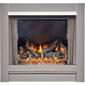 Outdoor Fireplace Insert with Log Set & Liner, 24000 BTU, Slate Gray view 2