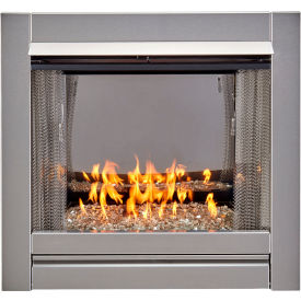 Duluth Forge Ventless Stainless Gas Fireplace Insert w/ Crystal Glass Media 24000 BTU Manual Ctrl