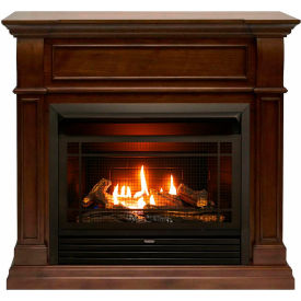 Duluth Forge Dual Fuel Ventless Gas Fireplace w/ Mantel 26000 BTU Remote Control Walnut