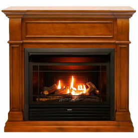 Duluth Forge Dual Fuel Ventless Gas Fireplace w/Mantel 26000 BTU T-Stat Apple Spice DFS-300T-4AS