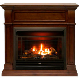 Duluth Forge Dual Fuel Ventless Gas Fireplace w/ Mantel 26000 BTU T-Stat Control Walnut