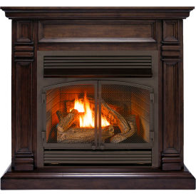 Duluth Forge Dual Fuel Ventless Gas Fireplace w/ Mantel 32000 BTU Remote Control Chocolate