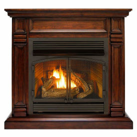 Duluth Forge Dual Fuel Ventless Gas Fireplace w/ Mantel 32000 BTU Remote Control Walnut