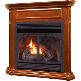 Duluth Forge Dual Fuel Ventless Gas Fireplace w/Mantel 32000 BTU Remote Apple Spice DFS-400R-4AS