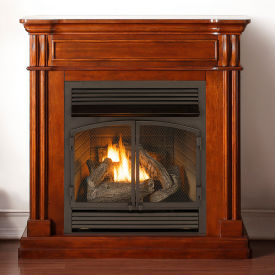 Duluth Forge Dual Fuel Ventless Gas Fireplace w/ Mantel 32000 BTU T-Stat Control Autumn Spice