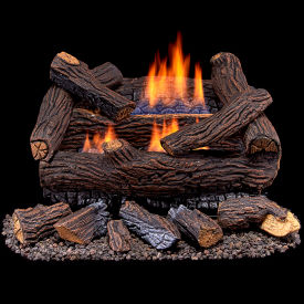 Duluth Forge Ventless Dual Fuel Log Set 18"" Stacked Red Oak 30000 BTU T-Stat Control