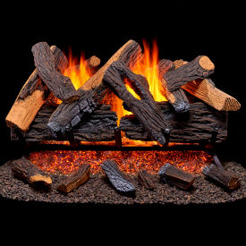 BLUEGRASS LIVING INC FNVL30-1 Duluth Forge Vented Natural Gas Fireplace Log Set, 30", 65000 BTU, Match Light, Heartl& Oak image.