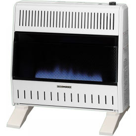 ProCom Dual Fuel Ventless Blue Flame Gas Space Heater w/ Blower & Base Feet, 30000 BTU, T-Stat Ctrl