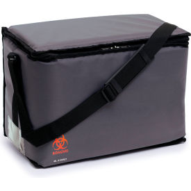 Antimicrobial Specimen Transport Tote Bag, Large, 9"W x 18"L, Gray view 2