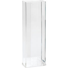 Acrylic Vertical Double Glove Box Dispenser, 20"W x 5-1/2"D x 4"H, Clear view 2