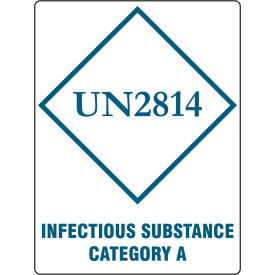 UN2814 Infectious Substance Category A Labels, 4" x 3", White/Blue, 250/Pack view 2