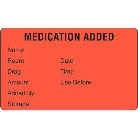 Medication Added Labels, 2-1/2" x 1-1/2", Red/Black, 1000/Pack view 2