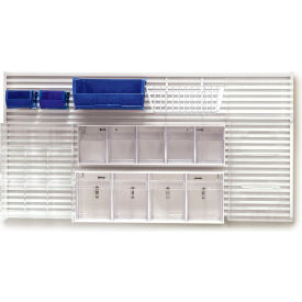 LabWall Bundle with Wire Basket, 4"W x 2"H, White/Blue view 2