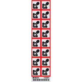 Paper GHS Health Danger Labels, 1" x 1", White/Black/Red, 16/Pack view 2