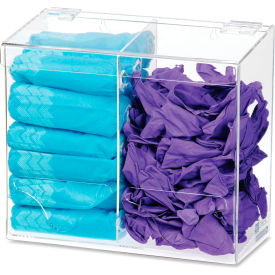 Bulk PPE Dispenser, 2 Compartments, 12"W x 10-5/8"D x 6-1/2"H, Clear view 2