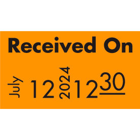Marketlab "Received On" Labels Fluorescent Orange 2500/Roll 8 Rolls/Pack 