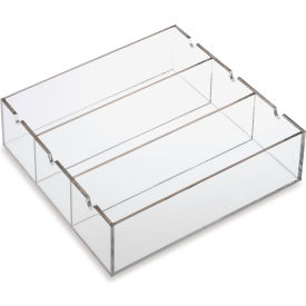 Acrylic Tube Rack Holder, 13"W x 2-3/4"H, 3-Place, Clear view 2