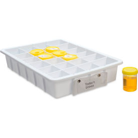 Urine Sample Tray with Labels, White/Yellow view 2