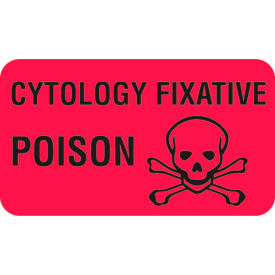 CYTOLOGY FIXATIVE POISON Labels, 1-3/4" x 1", Red, 1000/Labels view 2