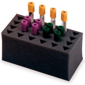 Acrylic Universal Foam Tube Rack, Holds 24 Tubes, 6-3/4"W x 2-3/4"H, Clear, 2/Pack view 2