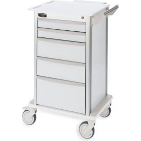 MARKETLAB INC CT203-0000 Bowman® Wheeled 5-Drawer Storage Cart with 5" Casters 26"W x 38"H x 18.38"D, White image.