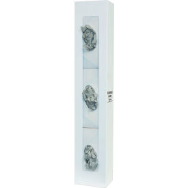 BOWMAN DISPENSERS LLC GB-068 Bowman® Glove Box Dispenser - Triple - Space Saver 5.5"W x 30.04"H x 3.94"D, White image.