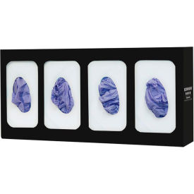 BOWMAN DISPENSERS LLC GL004-0420 Bowman® Glove Box Dispenser - Quad - Divided 21.19"W x 10"H x 3.81"D, Black image.