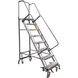Ballymore Co Inc HY-LA-062414P Ballymore 6-Step Narrow Hybrid Rolling Safety Ladder, 450 lb. Capacity image.