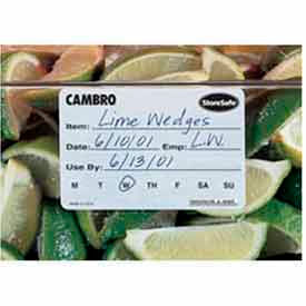 Cambro Manufacturing 1252SLB250 Cambro® Biodegradable Food Rotation Label, 2"L x 1-1/4"W, White image.