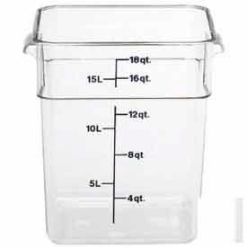 Cambro Manufacturing 18SFSCW135 Cambro® Square Food Container W/ Handle, 12-1/4"L x 11-1/4W x 12-5/8"H, Clear image.