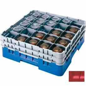 Cambro Manufacturing 25S434163 Cambro 25S434163 - Camrack  Glass Rack 25 Compartments 5-1/4" Max. Height Red NSF image.