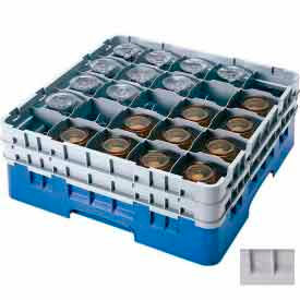 Cambro Manufacturing 25S738151 Cambro 25S738151 - Camrack  Glass Rack Low Profile 25 Compartments 7-3/4" Max. Ht. Gray NSF image.
