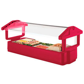Cambro Manufacturing 4FBRTT158 Cambro 4FBRTT158 - Tabletop Salad Bar, 51"L x 27"H, Table Top, 4-Pan Size, Breathguard, Hot Red image.
