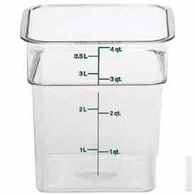 Cambro Manufacturing 4SFSCW135 Cambro® Camsquare® Food Pan, 7-1/4"L x 7-1/4"W x 7-3/8"H, Clear image.