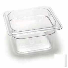 Cambro Manufacturing 64CW135 Cambro 64CW135 - Camwear Food Pan, Plastic, 1/6 Size, 4" Deep, Polycarbonate, Clear, NSF image.