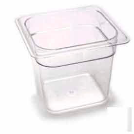 Cambro Manufacturing 66CW135 Cambro 66CW135 - Camwear Food Pan, Plastic, 1/6 Size, 6" Deep, Polycarbonate, Clear, NSF image.