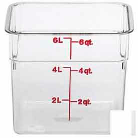 Cambro Manufacturing 6SFSCW135 Cambro® Square Food Container, 8-3/8"L x 8-3/8"W x 7-1/4"H, Clear image.