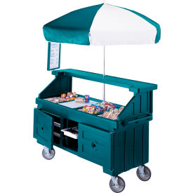 Cambro Manufacturing CVC724192 Cambro CVC724192 - Camcruiser Vending Cart, 4 full size pans, 6" deep, Granite Green image.