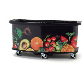 Cambro Manufacturing CVC75BW15 Cambro Vending Cart with Fruit & Veggie Laminated Wrap, 75" x 33-1/2" x 38-3/4" image.