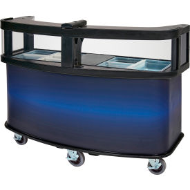 Cambro Manufacturing CVC75W10 Cambro Vending Cart with Blue Laminated Wrap & Sneeze Guard, 75 1/8" x 33-1/2" x 53 1/8 image.