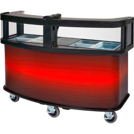Cambro Manufacturing CVC75W11 Cambro Vending Cart with Red Laminated Wrap & Sneeze Guard, 75 1/8" x 33-1/2" x 53 1/8 image.