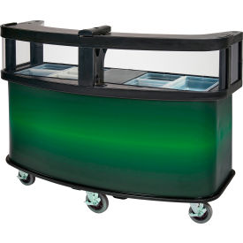 Cambro Manufacturing CVC75W12 Cambro Vending Cart with Green Laminated Wrap & Sneeze Guard, 75 1/8" x 33-1/2" x 53 1/8 image.