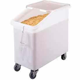 Cambro Manufacturing IBS27148 Cambro® Mobile Ingredient Bin W/ Lid, 29-5/8"L x 16-5/16"W x 28"H, White image.