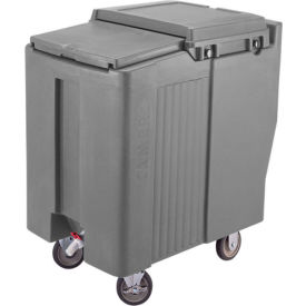 Cambro Manufacturing ICS175T191 Cambro ICS175T191 - Ice Caddy, Granite Gray, 175 Lbs. Cap., Tall, 2 Fixed, 2 Swivel, 1 with Brake image.