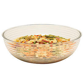 Cambro Manufacturing RSB15CW135 Cambro RSB15CW135 - Bowl Ribbed Camwear Round 15", Clear image.