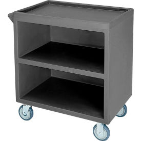 Cambro Manufacturing BC225131 Cambro BC225131 - Bus Cart 225 3" Casters (2 Fixed 2 Swivel 1 with Brake) Dark Brown image.