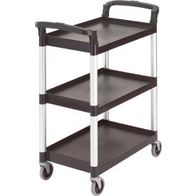 Cambro Manufacturing BC235191 Cambro BC235191 - Bus Cart 5" Casters (2 Fixed 2 Swivel 1 with Brake) Granite Gray image.